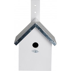 Wit nestkastje voor kleine tuinvogels 19x18x31 cm - Vogelhuisjes