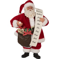 Clayre & Eef Kerstdecoratie Beeld Kerstman 27 cm Rood Kunststof