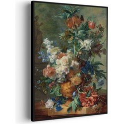 Muurwerken Akoestisch Schilderij - Jan Davidsz Stilleven met bloemen in een glazen vaas 1650-683 - Geluidsdempend Wandpaneel - Wanddecoratie - Geluidsisolatie - PRO (AW 0.90) M (60X85)