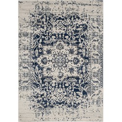 Safavieh Modern Chic Indoor Woven Area Rug, Madison Collection, MAD603, in Cream & Navy, 91 X 152 cm