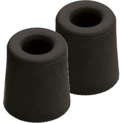 Deurstopper - 4x - rubber - zwart - 2,4 x 3 cm - deurstoppers - Deurstoppers