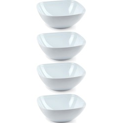 Voedsel serveerschalen set 14x stuks wit kunststof in 4 formaten - Serveerschalen