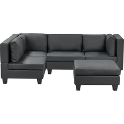 Beliani UNSTAD - Modulaire Sofa-Zwart-Kunstleer