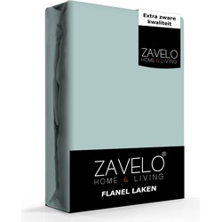 Zavelo Flanel Laken Pastel Groen-1-persoons (150x260 cm)