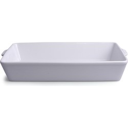 1x Witte ovenschalen/braadsledes van porselein 3.5 liter 33 x 19 cm rechthoekig - Ovenschalen