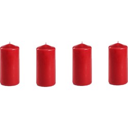 Pakket van 10x stuks stompkaarsen rood 5 cm doorsnede 16 branduren - Stompkaarsen