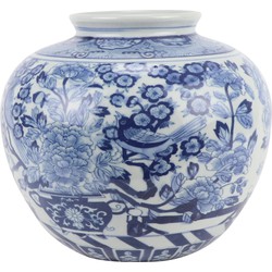 Fine Asianliving Chinese Vaas Blauw Wit Porselein D23xH20cm