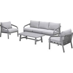 Monti loungeset - 4-dlg. - taupe - rope grey sand - valley sand