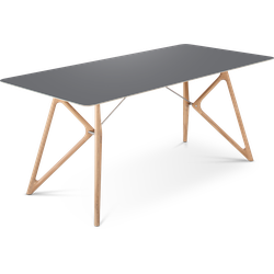 Tink table houten eettafel whitewash - met linoleum tafelblad nero - 180 x 90 cm