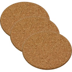 Set van 3x stuks ronde pannen onderzetters van kurk 20 cm - Panonderzetters