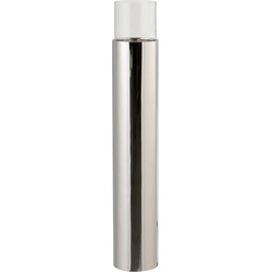  J-Line Theelichthouder Cilinder Op Voet Glas Staal - Zilver