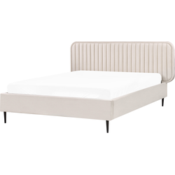 Beliani BRIN - Tweepersoonsbed-Beige-Fluweel