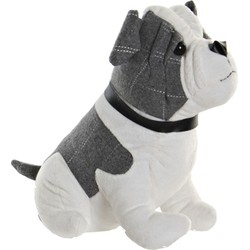 Items Deurstopper - 1 kilo gewicht - Hond Franse Bulldog - grijs/wit - 29 x 26 cm - Deurstoppers