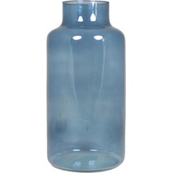Bloemenvaas - blauw/transparant glas - H30 x D15 cm - Vazen