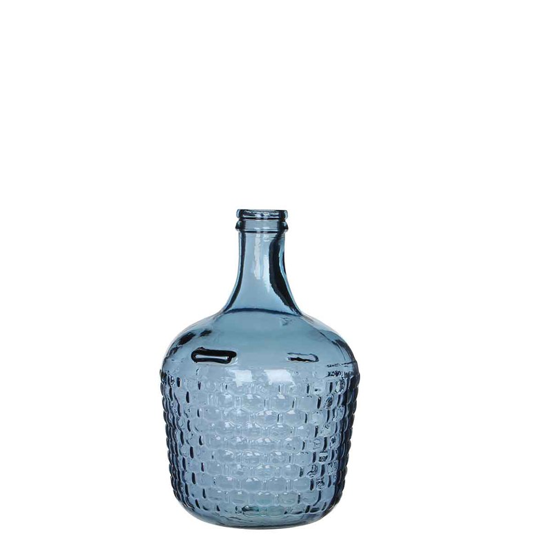 Mica Decorations diego weave fles glas blauw maat in cm: 30 x 20 - 