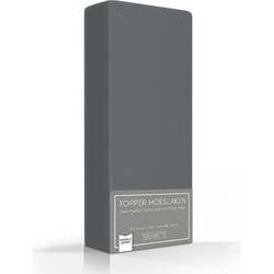 Romanette Double Jersey Topper Hoeslaken Antraciet-160/180 x 200/210/220 cm