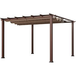 Paragon Outdoor Aluminium Pergola Florida 1111 - Houtlook - 350x350x235cm - donkerbruin