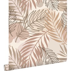 ESTAhome behang bladeren beige - 50 x 900 cm - 139819