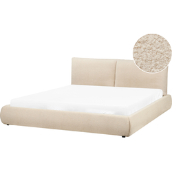 Beliani VINAY - Tweepersoonsbed-Beige-Bouclé