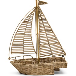 Rustic Rattan Sailboat Decoration