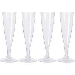 EH Prosecco/champagneglazen - 4x - kunststof - 130 ml - Champagneglazen