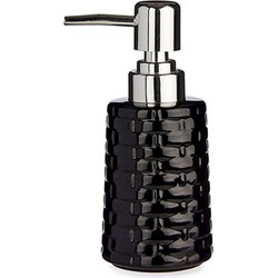 Zeeppompje/dispenser keramiek zwart/zilver - 350 ml - Zeeppompjes