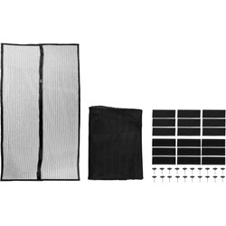 Insecten deur hor/gordijn - zwart - magnetisch - polyester - 100 x 210 cm - Deurhorren