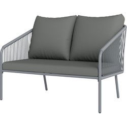 4goodz Outsunny Polyrattan 2-zits tuinbank met kussens - Grijs