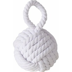 Boltze deurstopper knoop - 1.2 kilo - wit - jute - 23 x 15 cm - Deurstoppers