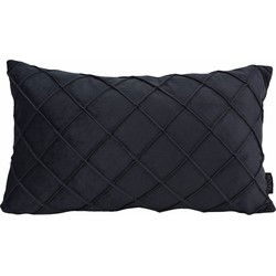 Sierkussen Velvet Cross Zwart | 30 x 50 cm | Velvet/Polyester