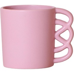 Kolibri Home | Happy Mug bloempot - roze keramieken sierpot Ø9cm