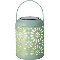 Lumineo solar lantaarn - mintgroen - ijzer - 17 cm - Tuinverlichting - Lantaarns