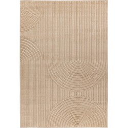 Viva Indoor & Outdoor - Laagpolig Japandi Buitenkleed - Effen - Vloerkleed Beige- 200x290 CM