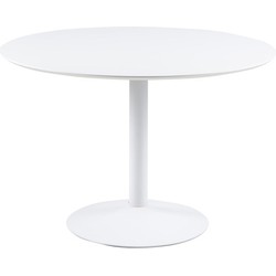 Vino ronde houten eettafel - Metalen onderstel - Ø110 x H74 cm - Wit