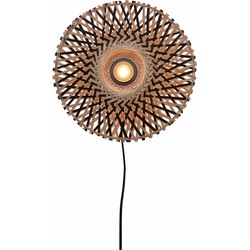 Wandlamp Kalimantan - Bamboe/Zwart - Ø30cm