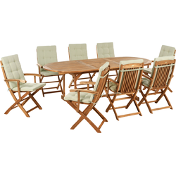 Beliani MAUI PREMIUM - Tuintafelset-Lichte houtkleur-Acaciahout