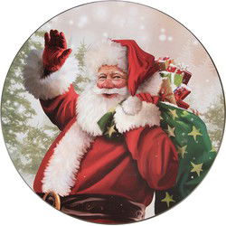 Clayre & Eef Onderbord Rood Groen Melamine Kerstman