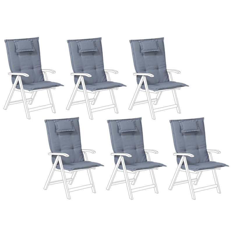 TOSCANA  - Tuinkussen set van 6 - Blauw - 50 x 70 cm - Polyester - 