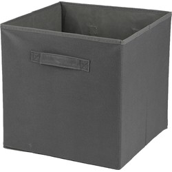 Urban Living Opbergmand/kastmand Square Box - karton/kunststof - 29 liter - titanium grijs - 31 x 31 x 31 cm - Opbergmanden