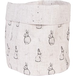 Clayre & Eef Broodmand Ø 15x16 cm Beige Grijs Katoen Konijn