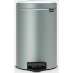 NewIcon Pedal Bin, 12 litre, Soft Closing, Plastic Inner Bucket - Metallic Mint