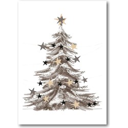 Rozijntjes Hippe kerst poster kerstboom met sterren
