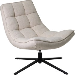 Draaifauteuil Stof/Textiel - Beige - 86x74x84cm - Mattis