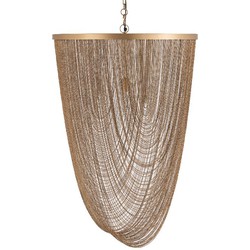 PTMD Hanglamp Nishan - 70x70x100 cm - Ijzer - Goud