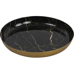 Countryfield Dienblad - Marble - Metaal - zwart/goud - Dia 20 cm - Dienbladen