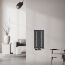 Paneelradiator enkellaags 600x300 mm antraciet met muuraansluitset ML design