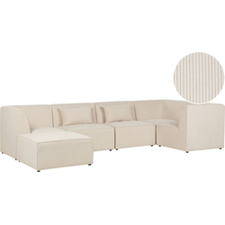 LEMVIG - Hoekbank 5-zits - Lichtbeige - Linkerzijde - Corduroy