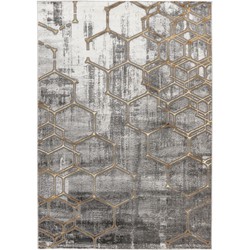 Tapijtenloods Fashion Club - Laagpolig Vloerkleed - Design Tapijt - Grijs Goud- 160x230 CM