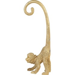 Wanddecoratie Monkey - Goud - 16.5x14.5x45.5cm