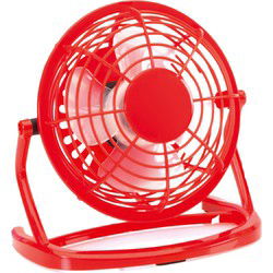 Kleine USB ventilator - bureau ventilator - rood - kunststof - 15 x 9 cm - Ventilatoren
